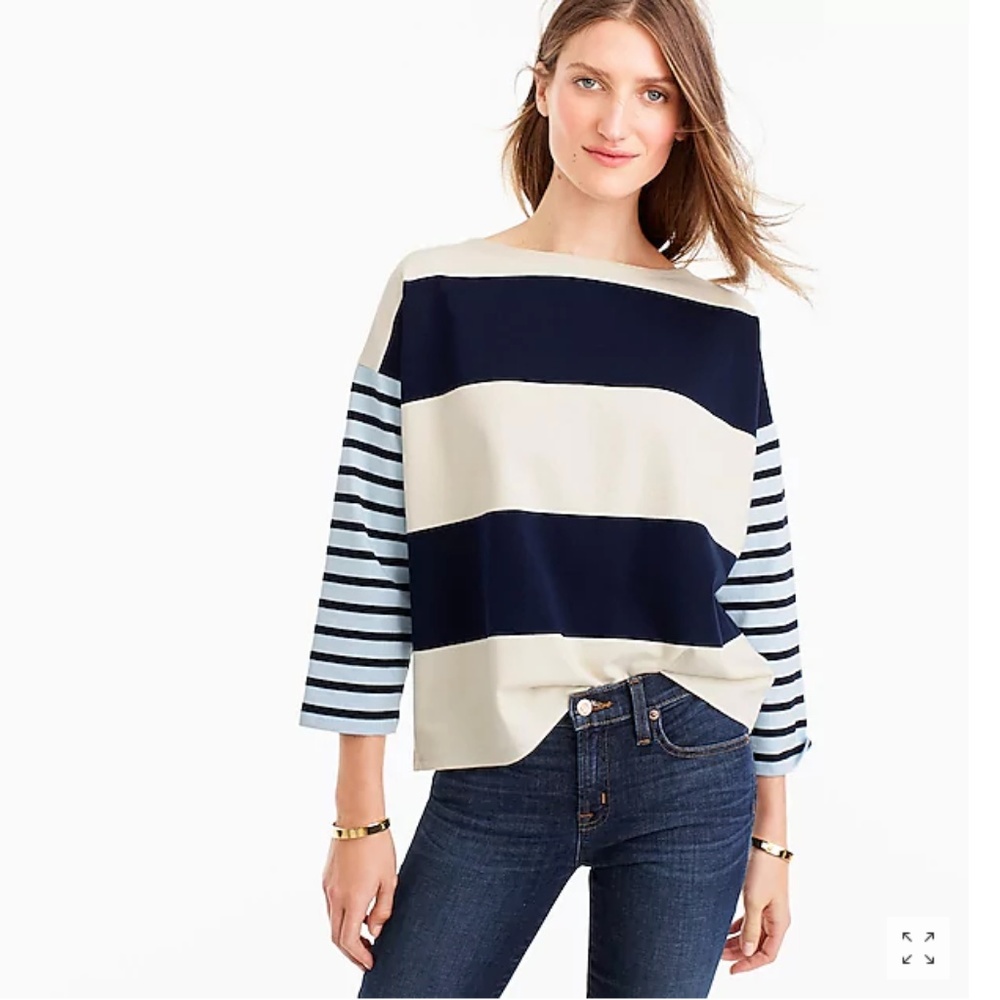 J. Crew Oversized Combo Stripe T-shirt
